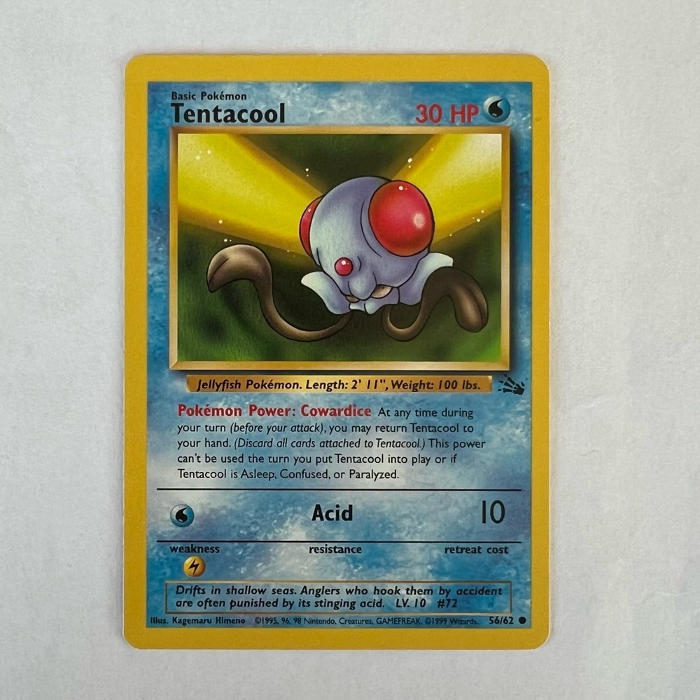Vintage Pokemon Tentacool Fossil Set Playing Card